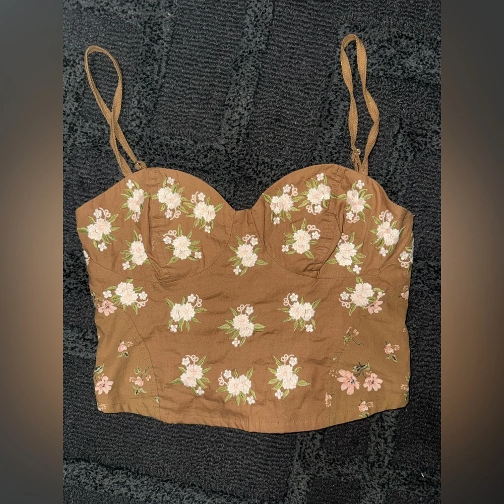 *NWOT* Free People Wild Flowers Embroidered Bustier